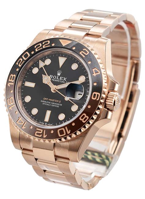 rolex gmt rose gold steel